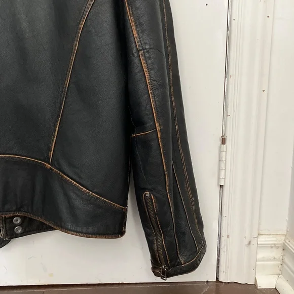 X SOLD X Danier Brown Moto Leather Jacket - Picture 3 of 8